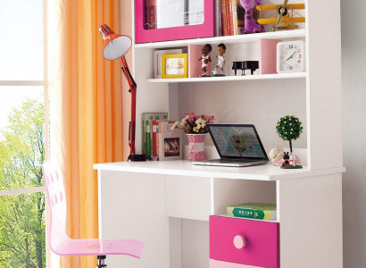 Youth room furniture shelves in the children's room girl bookshelf cabinet desk.